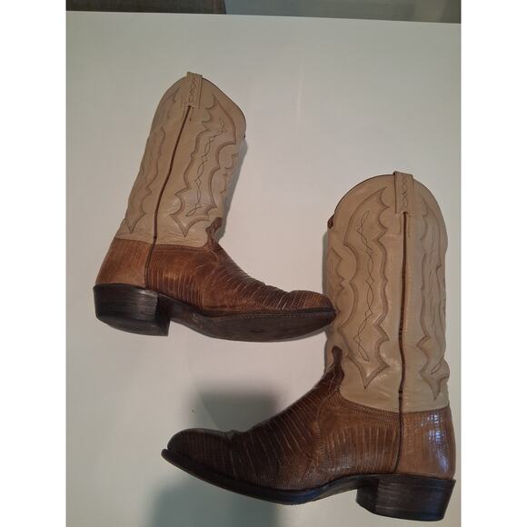 Vtg 1980s J. Chisholm 978R Men\'s Genuine Lizard Exotic Cowboy Boots Size 9.5... main image 6